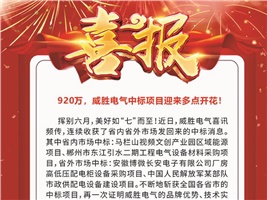 920萬，威勝電氣中標(biāo)項目迎來多點開花！